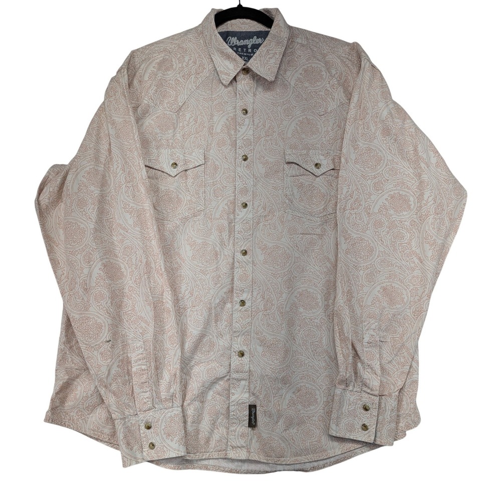 Wrangler Retro Premium Long Sleeve Paisley Print Western Snap Shirt XXL - Picture 1 of 8